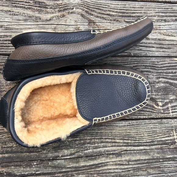 Acorn Shearling Lined Leather Moccasin Slippers men’s 11 House Shoes slippers - Picture 4 of 8